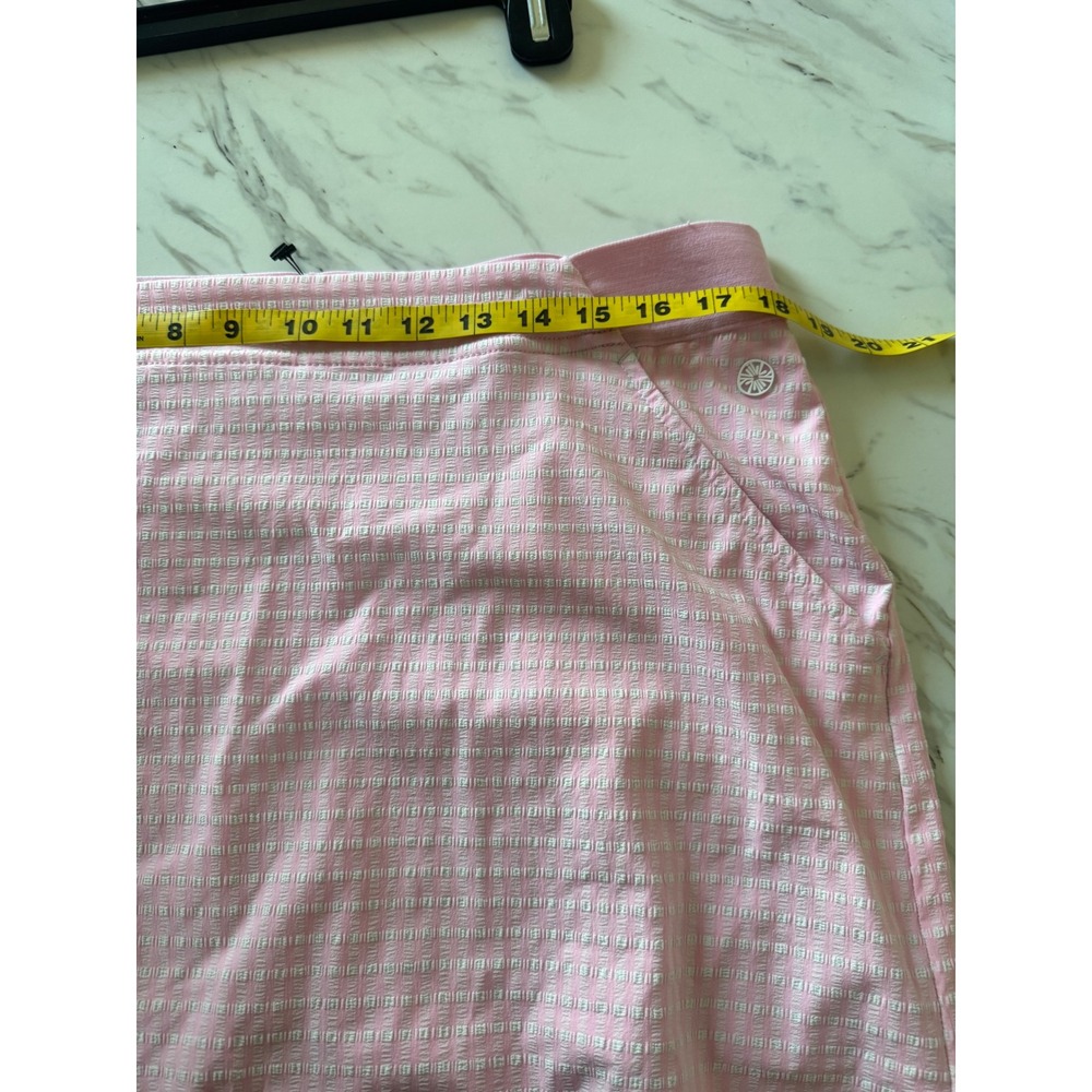 Lilly Pulitzer Luxletic Pink Gingham Seersucker Golf Skort Tennis Womens XL - Picture 3 of 6